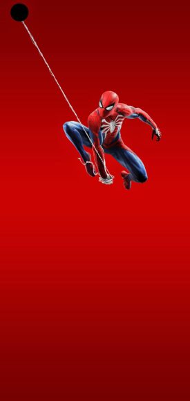 ảnh nền cho màn hình đục lỗ người nhện đu tơ góc trái