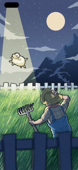 ảnh nền cho màn hình đục lỗ ufo xuống và con cừu