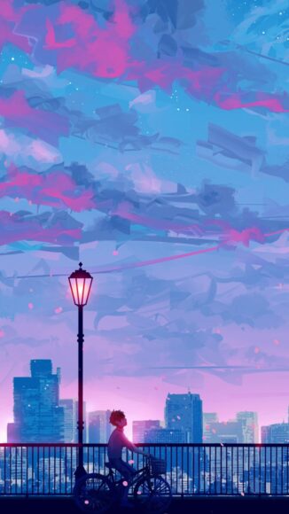 ảnh nền đèn đường anime đẹp nhất