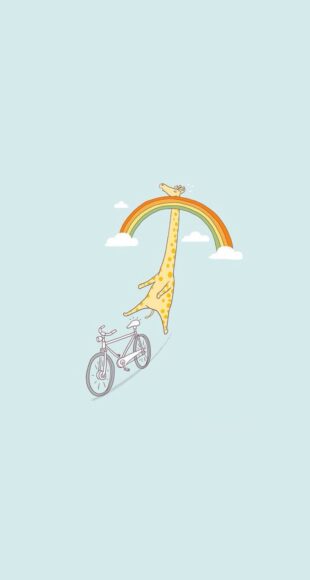 ảnh nền đơn giản hươu cao cổ bị mắc lại cầu vồng