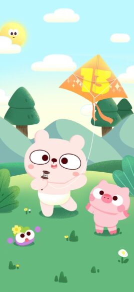 hình ảnh đơn giản con thỏ thả diều