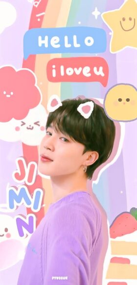 hình ảnh Jimin ghép nền dễ thương