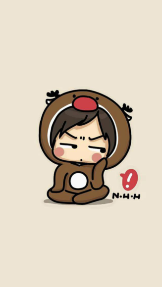 Hình đơn giản chàng trai mặc đồ con hươu