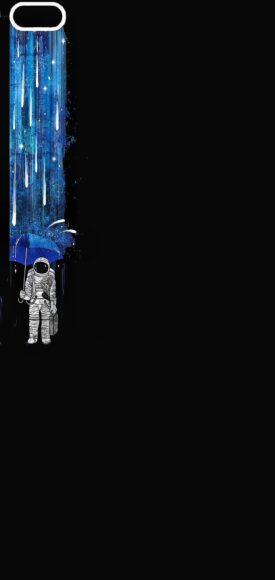 hình nền cho màn hình đục lỗ cơn mưa trút xuống phi hành gia