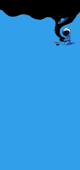 hình nền cho màn hình đục lỗ đơn giản màu xanh