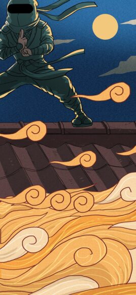 hình nền cho màn hình đục lỗ hình vẽ phi hành gia