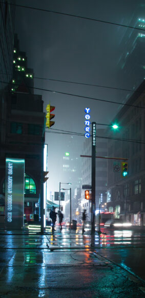 hình nền đèn đường cho iphone con phố ít người đi