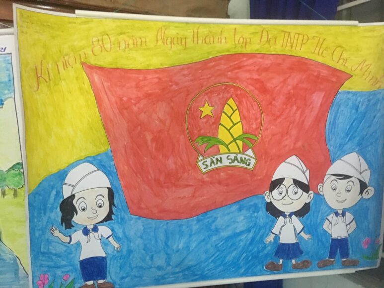 tranh vẽ 26 3 Đội viên mừng ngày thành lập Đoàn