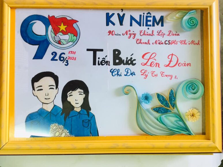 tranh vẽ 26 3 kết hợp trang trí hoa xoắn