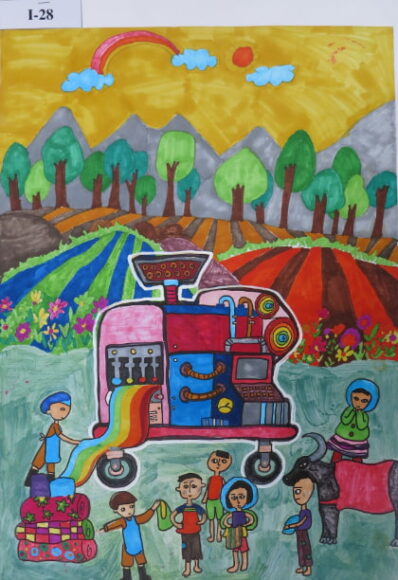 tranh vẽ đề tài những phát minh kỳ diệu hỗ trợ làm nông