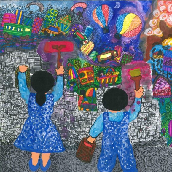 tranh vẽ đề tài Vì môi trường tương lai của thiếu nhi đạt giải cuộc thi