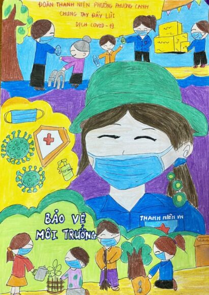 tranh vẽ Đoàn trong trái tim tôi các hoạt động giúp ích cho xã hội