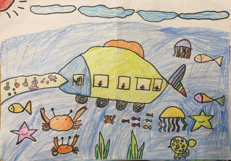 tranh vẽ những phát minh kỳ diệu bằng sáp màu đơn giản