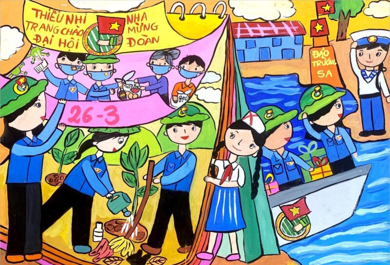 Vẽ tranh 26 3 vẽ Đoàn Đội