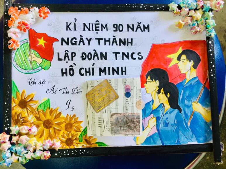 Vẽ tranh Đoàn trong trái tim tôi lý tưởng thanh niên