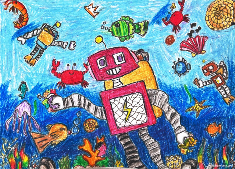 Vẽ tranh những phát minh diệu kỳ về rô bốt