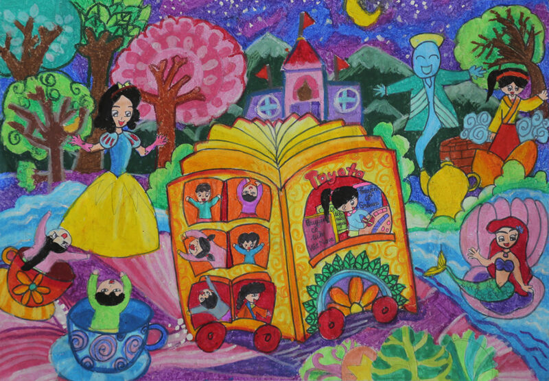 vẽ tranh những phát minh kỳ diệu thư viện cực đẹp