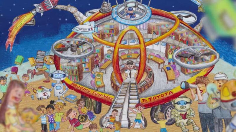 vẽ tranh những phát minh kỳ diệu thư viện ngoài vũ trụ