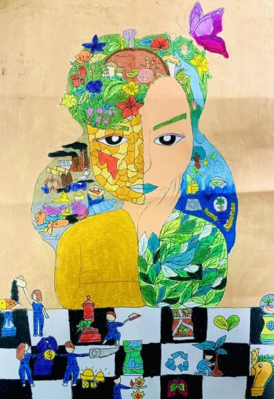 vẽ tranh vì môi trường tương lai cùng nhau bảo vệ mẹ trái đất