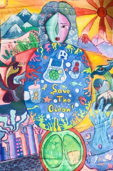 vẽ tranh vì môi trường tương lai mẹ thiên nhiên than khóc