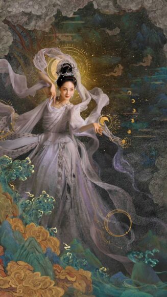 Hình nền 12 vị thần Trường Nguyệt Tẫn Minh - Nguyệt Thần do Triệu Viện Viện thủ vai