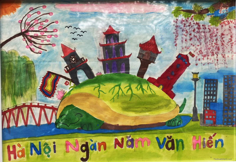 Vẽ tranh Hà Nội trong em đẹp