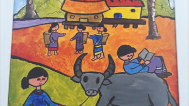 Vẽ tranh sắc màu Tây Nguyên