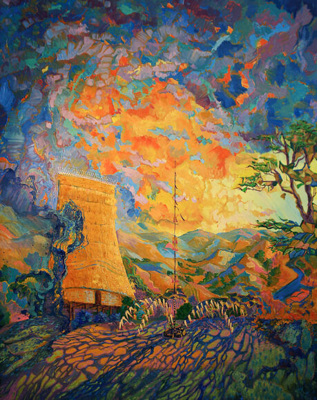 Vẽ tranh sắc màu Tây Nguyên đẹp siêu phẩm