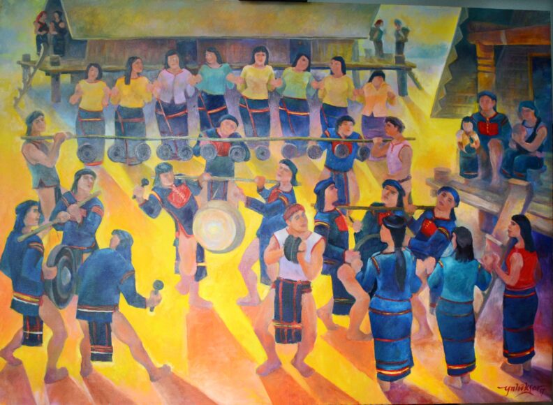 Vẽ tranh sắc màu Tây Nguyên lễ hội vui nhộn