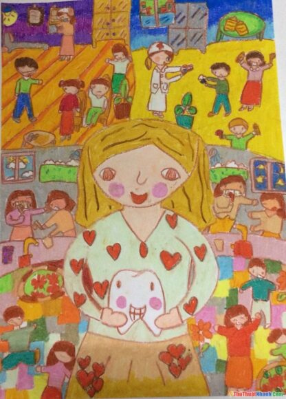 Vẽ tranh nha học đường lớp 5 đơn giản mà đẹp