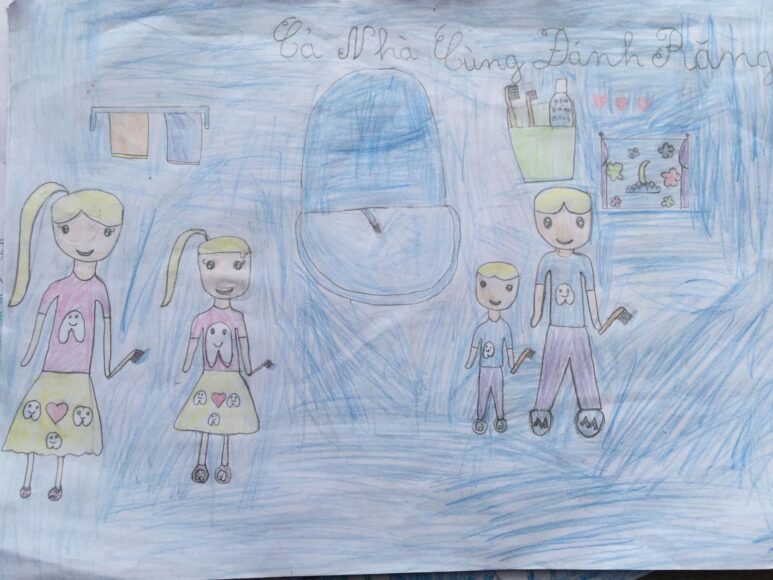 Vẽ tranh nha khoa học đường - cả nhà cùng đánh răng