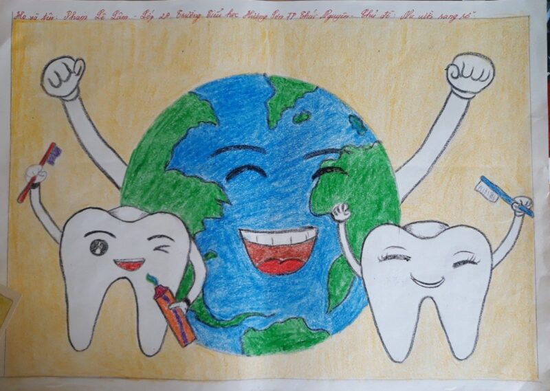 Vẽ tranh nha khoa học đường chủ đề nụ cười rạng rỡ