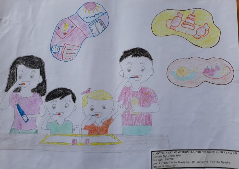 Vẽ tranh nha khoa học đường - cuộc thi hãy bảo vệ tương lai với những nụ cười rạng rỡ đơn giản