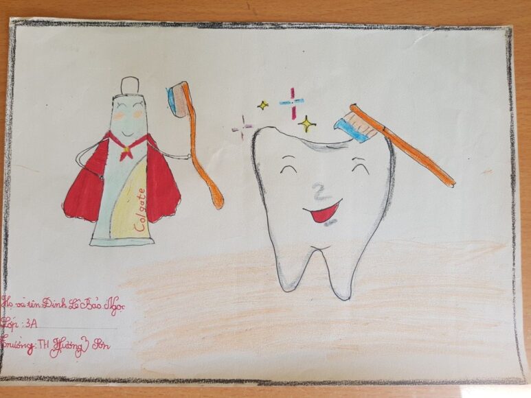Vẽ tranh nha khoa học đường đơn giản, dễ vẽ