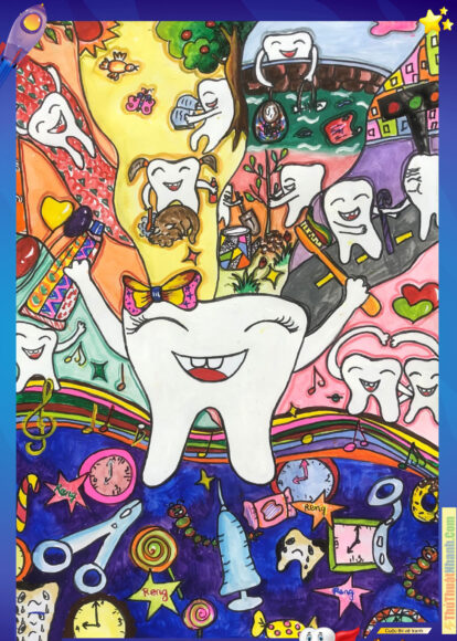 Vẽ tranh nha khoa học đường những chiếc răng khỏe mạnh