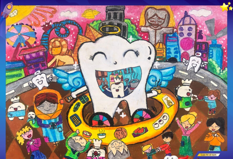 Vẽ tranh nha khoa học đường những chiếc răng khỏe xinh