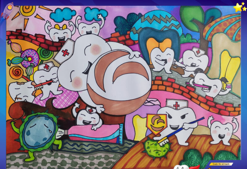 Vẽ tranh nha khoa học đường thế giới của những chiếc răng xinh xắn