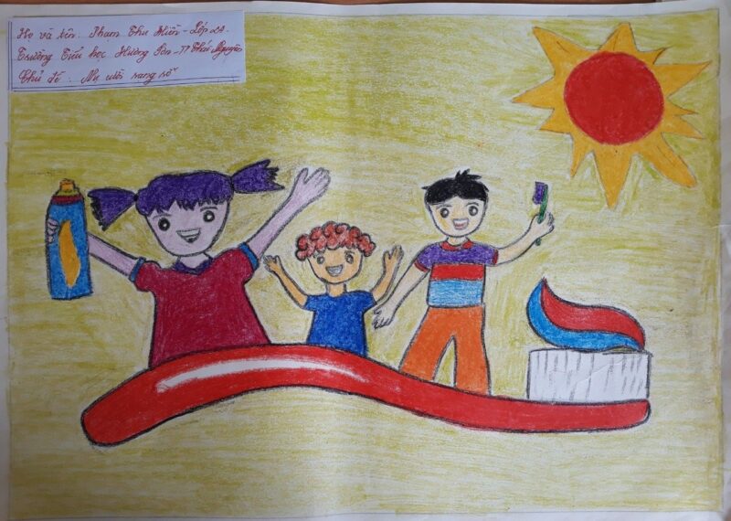 Vẽ tranh nha khoa học đường - tranh vẽ nụ cười rạng rỡ