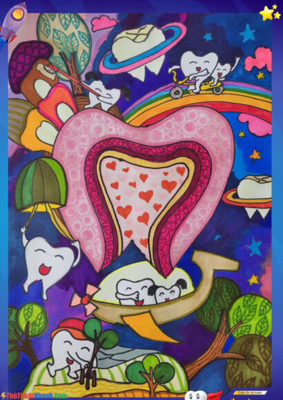 Vẽ tranh nha khoa học đường - Tranh vẽ vì nụ cười trẻ thơ