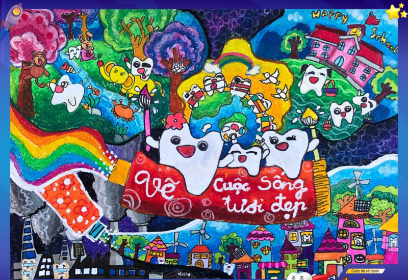 Vẽ tranh nha khoa học đường - Vẽ tranh thế giới tương đẹp của những chiếc răng