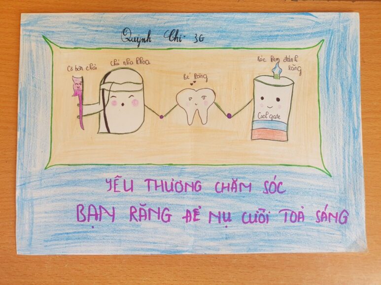 Vẽ tranh nha khoa học đường - yêu thương và chăm sóc bạn răng để nụ cười tỏa nắng