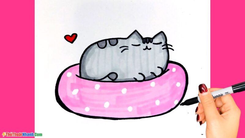 cách vẽ con mèo đơn giản lớp 2