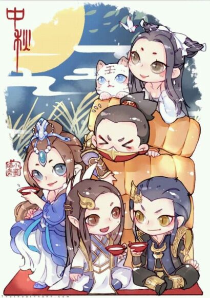 Hình nền 12 vị thần Trường Nguyệt Tẫn Minh chibi cute