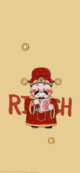 hình nền thần tài may mắn cho điện thoại iPhone