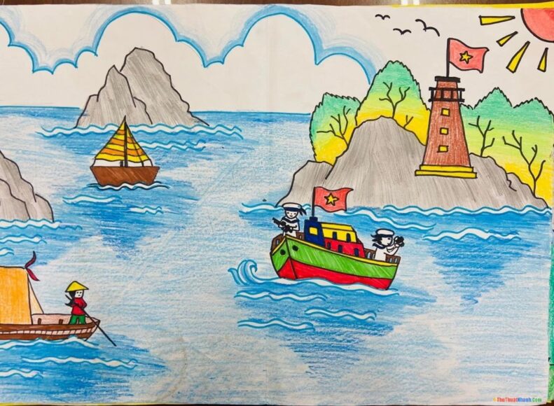 Vẽ tranh biển đảo quê hương Trường Sa, Hoàng Sa