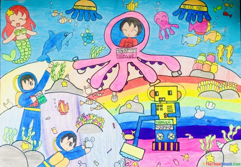 vẽ tranh những phát minh kỳ diệu đẹp, hạnh phúc
