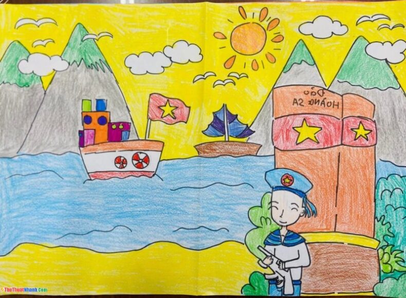 Vẽ tranh tình yêu quê hương đất nước biển đảo Việt Nam