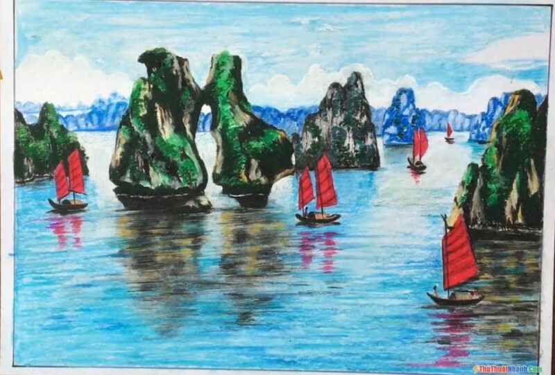 Vẽ tranh tình yêu quê hương đất nước đẹp nhất Việt Nam