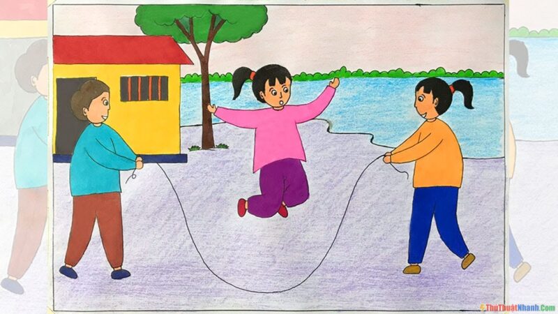 Vẽ tranh trò chơi dân gian lớp 6 đẹp nhất