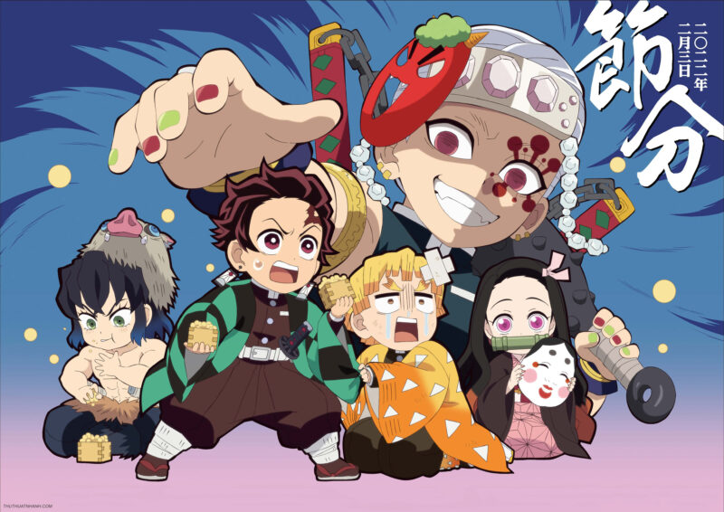Hình ảnh Demon Slayer chibi cute ngầu